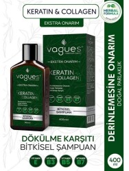 Vagues Keratin Collagen Ekstra Onarım Dökülme Karşıtı Hızlı Uzama Etkili Bitkisel Şampuan 400 ML - Vegaus