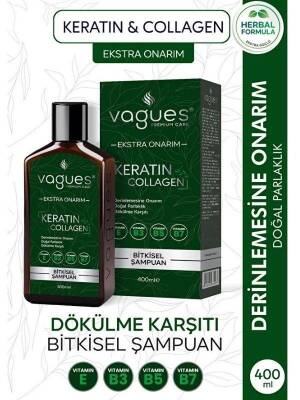 Vagues Keratin Collagen Ekstra Onarım Dökülme Karşıtı Hızlı Uzama Etkili Bitkisel Şampuan 400 ML - 1