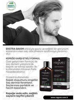 Vagues Keratin Men Kepek Ve Dökülme Karşıtı Bitkisel Şampuan 400 ML - 4