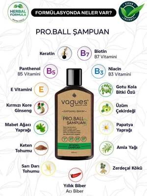 Vagues Pro.Ball Saç Proteinli Bitkisel Şampuan Seti 400 ML - 4