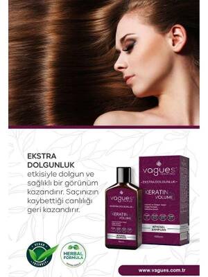 Vagues Keratin Volume Ekstra Dolgun Hacimli Saçlar İçin Bitkisel Şampuan 400 ML - 4