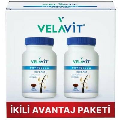 Velavit Phytoglow Hair & Nail 120 + 120 Kapsül Set - 1