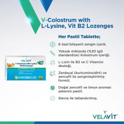 Velavit V- Colostrum With L-Lysine Vitamin B2 Lozenges 15 Pastil - 2