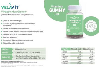 Velavit V-Happy Kids Gummy 60 Kapsül - 2