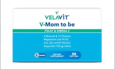 Velavit V-Mom To Be - Folat & Omega 3 Takviye Edici Gıda 30 Yumuşak Kapsül - 1