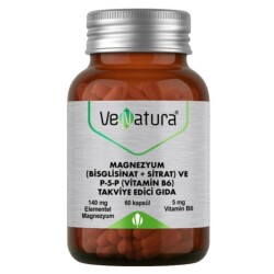 Venatura Magnezyum Bisglisinat Sitrat ve P-5-P Vitamin B6 60 Kapsül - Venatura