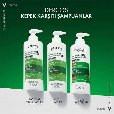 Vichy Dercos 2si 1 Arada Kepek Karşıtı ve Nemlendirici Şampuan 390ml - 9