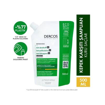 Vichy Dercos Anti Dandruff Kepek Karşıtı Şampuan 500ml - Kuru Saçlar - 2