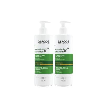 Vichy Dercos Anti-Dandruff Kuru Saçlar için Kepeğe Karşı Şampuan 390 ml 2 Adet - 1