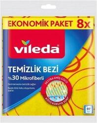 Vileda %30 Mikrofiberli 8 li Temizlik Bezi - 