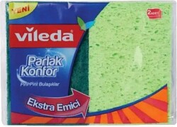 Vileda Parlak Konfor 2 li Düz Bulaşık Süngeri - 
