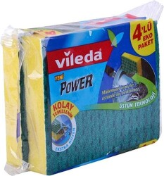 Vileda Power Düz 4 lü Bulaşık Süngeri - 