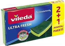 Vileda Ultra Fresh Antibakteriyel Düz Bulaşık Süngeri 2+1 - 