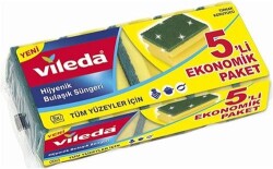 Vileda Yeşil Oluklu 5 li Bulaşık Süngeri - 