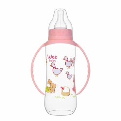 Wee Baby 745 Kulplu PP 270 ml Biberon Pembe - Wee Baby