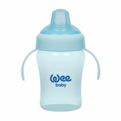 Wee Baby 775 Colorful Akıtmaz 240 ml Kulplu Bardak Mavi - 1