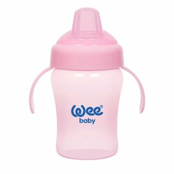 Wee Baby 775 Colorful Akıtmaz 240 ml Kulplu Bardak Pembe - Wee Baby