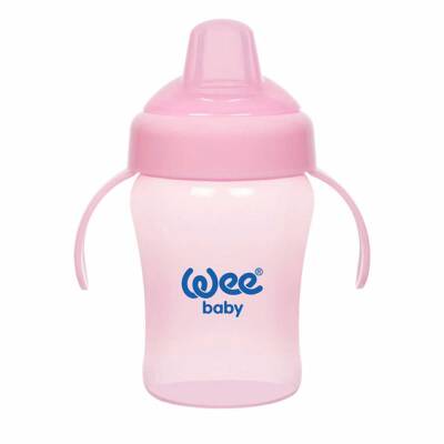 Wee Baby 775 Colorful Akıtmaz 240 ml Kulplu Bardak Pembe - 1