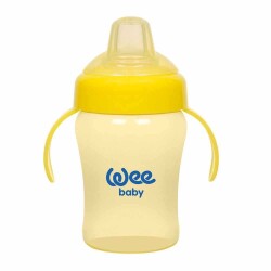 Wee Baby 775 Colorful Akıtmaz 240 ml Kulplu Bardak Sarı - Wee Baby