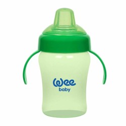 Wee Baby 775 Colorful Akıtmaz 240 ml Kulplu Bardak Yeşil - Wee Baby
