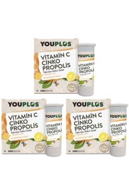 Youplus Vitamin C Çinko Propolis 20 Efervesan Tablet 3'lü Paket - 1