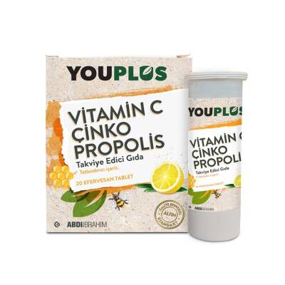 Youplus Vitamin C Çinko Vitamin ve Mineral 20 Efervesan Tablet - 1